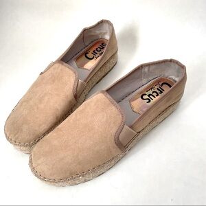 Circus by Sam Edelman Beige Suede Espadrille Slip-Ons